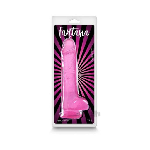 Fantasia Ballsy 7.5 In. Jelly Dildo Pink - SexToy.com