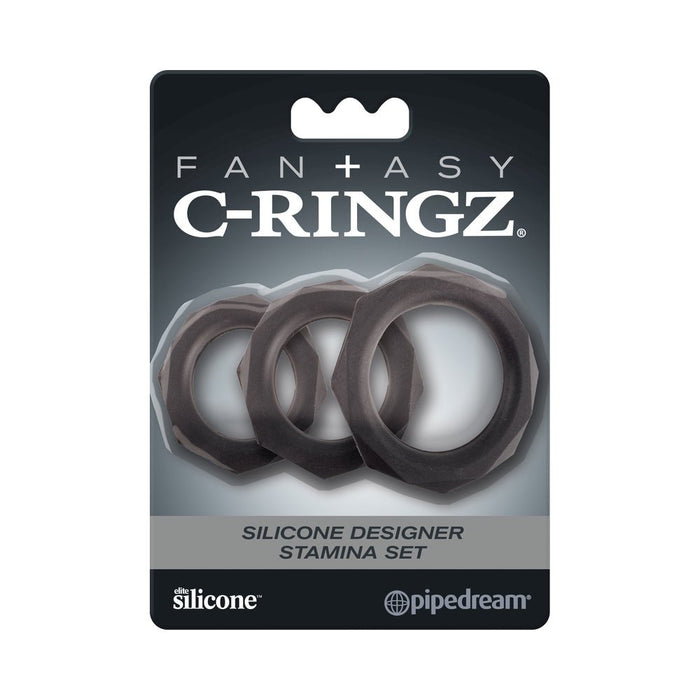Fantasy C-ringz Silicone Designer Stamina Set Black | SexToy.com