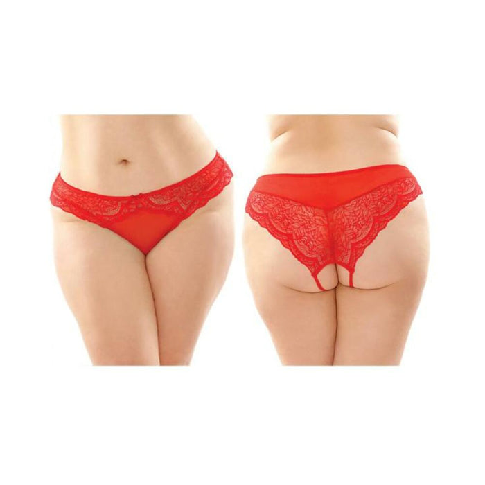 Fantasy Lingerie Bottoms Up Cassia Crotchless Lace And Mesh Panty | SexToy.com