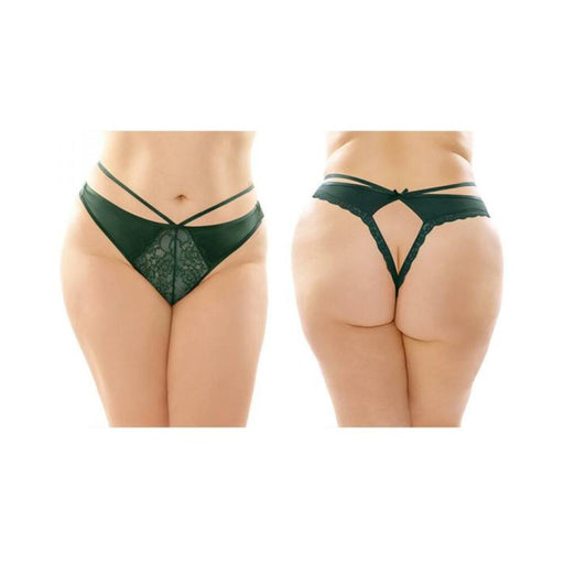 Fantasy Lingerie Bottoms Up Kalina Microfiber And Lace Strappy Thong With Back Cutout | SexToy.com