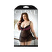 Fantasy Lingerie Curve Madison Gartered Lace And Mesh Babydoll With Underwire Cups & Matching Panty - SexToy.com
