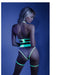 Fantasy Lingerie Glow In A Trance Floral Embroidered Open-Cup Crotchless Teddy With Attached Leg Garters - SexToy.com