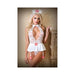 Fantasy Lingerie Love Hurts Nurse Costume L/XL Medical Hat, Lace Keyhold Teddy with Detachable Garter, Skirt and Panties | SexToy.com