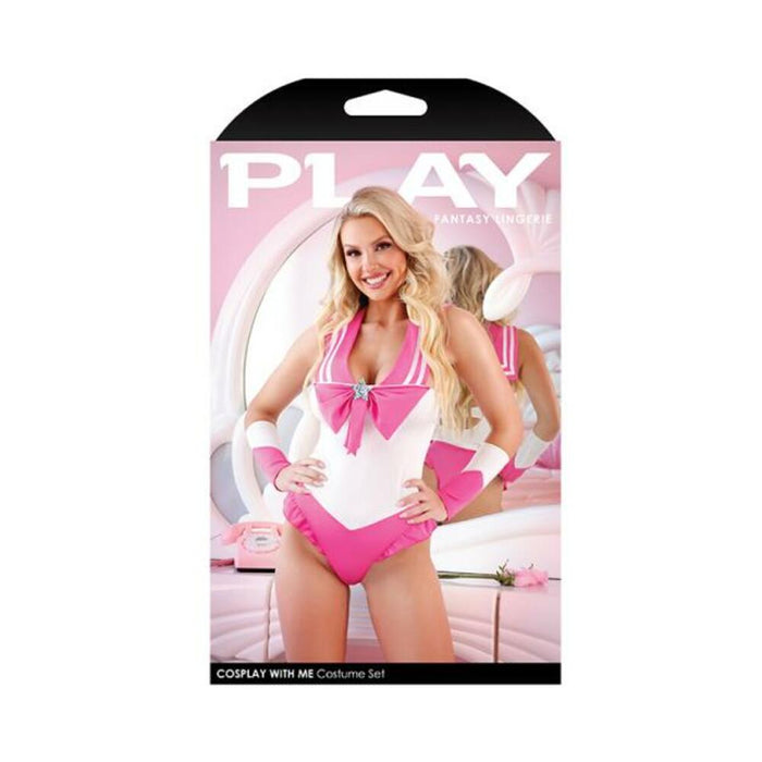 Fantasy Lingerie Play Cosplay With Me Sailor Costume Bodysuit With Snap Closure & Matching Arm Bands | SexToy.com