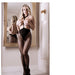 Fantasy Lingerie Sheer Harness My Heart High-Waist Crotchless Stockings with Attached Choker Harness - SexToy.com