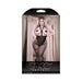 Fantasy Lingerie Sheer Truth Or Dare Rose Design Suspender Stockings & Rose Pasties Set Black Queen - SexToy.com