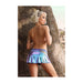 Fantasy Lingerie Vibes Plur Holographic Cut Out Skirt Separate Aqua Holo L/xl - SexToy.com