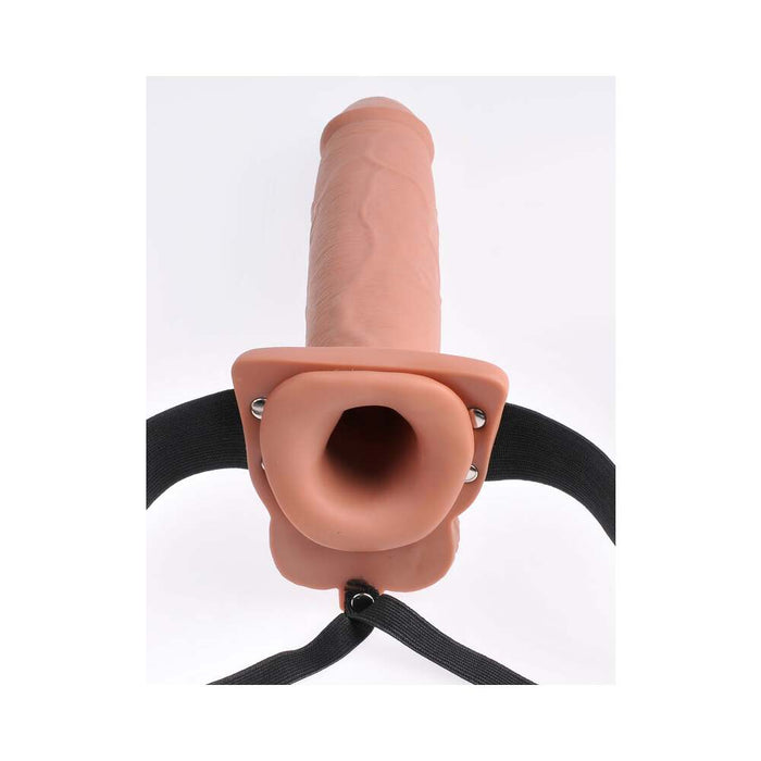 Fetish Fantasy 10in Hollow Rechargeable Strap-on With Remote, Tan - SexToy.com