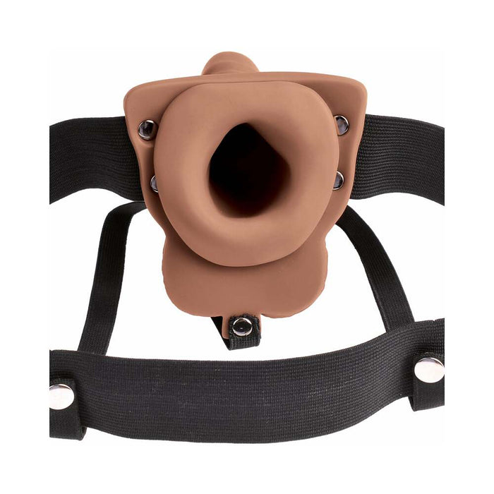 Fetish Fantasy 6in Hollow Rechargeable Strap-on With Balls, Tan - SexToy.com