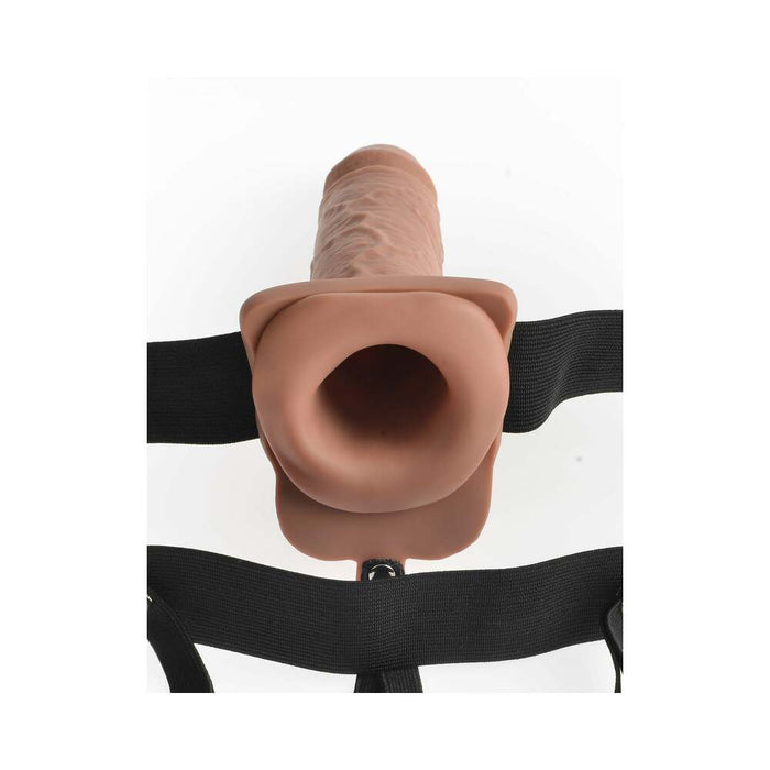 Fetish Fantasy 7in Hollow Rechargeable Strap-on With Remote, Tan - SexToy.com