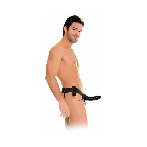 Fetish Fantasy For Him Or Her Vibrating Hollow Strap On Black - SexToy.com