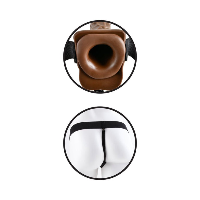 Fetish Fantasy Series 7in Vibrating Hollow Strap-on With Balls Brown | SexToy.com