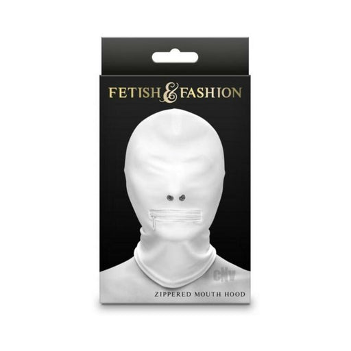 Fetish & Fashion Zippered Mouth Hood White - SexToy.com