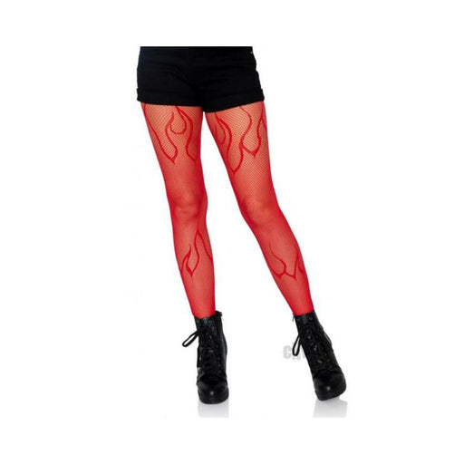 Flame Net Tights Os Red - SexToy.com