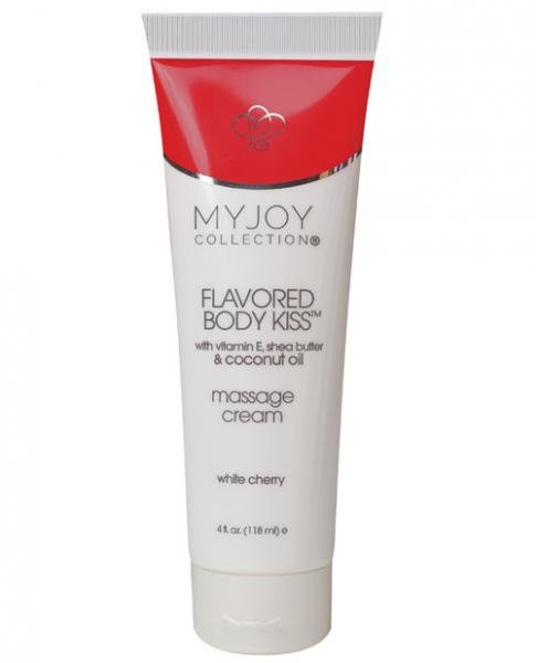 Flavored Body Kiss Body Massage Cream White Cherry 4oz | SexToy.com