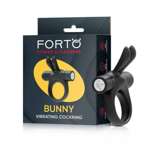 Forto Bunny Vibrating Cockring Black | SexToy.com