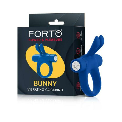 Forto Bunny Vibrating Cockring Blue | SexToy.com