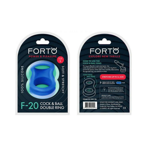 Forto F-20: Balls Stretcher Liquid Silicone 60/77mm Blue | SexToy.com