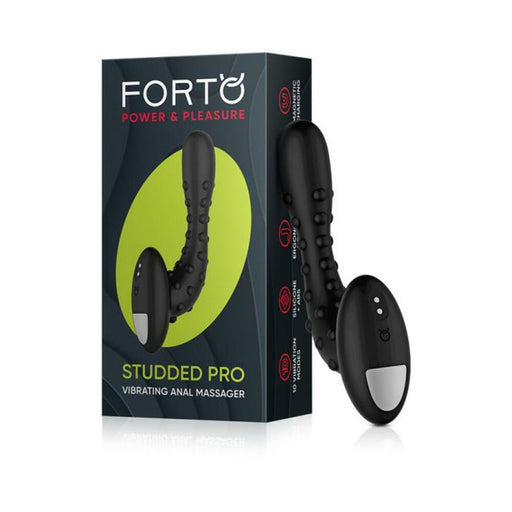 Forto Studded Pro Vibrating Massager Black | SexToy.com