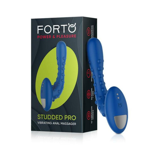 Forto Studded Pro Vibrating Massager Blue | SexToy.com