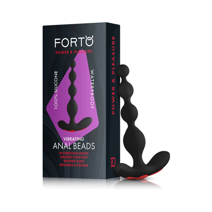 Forto Vibrating Anal Beads Black | SexToy.com