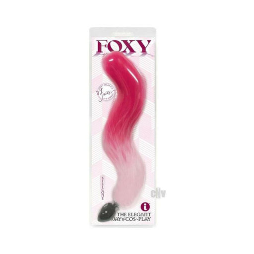 Foxy Fox Tail Silicone Butt Plug - Pink Gradient - SexToy.com