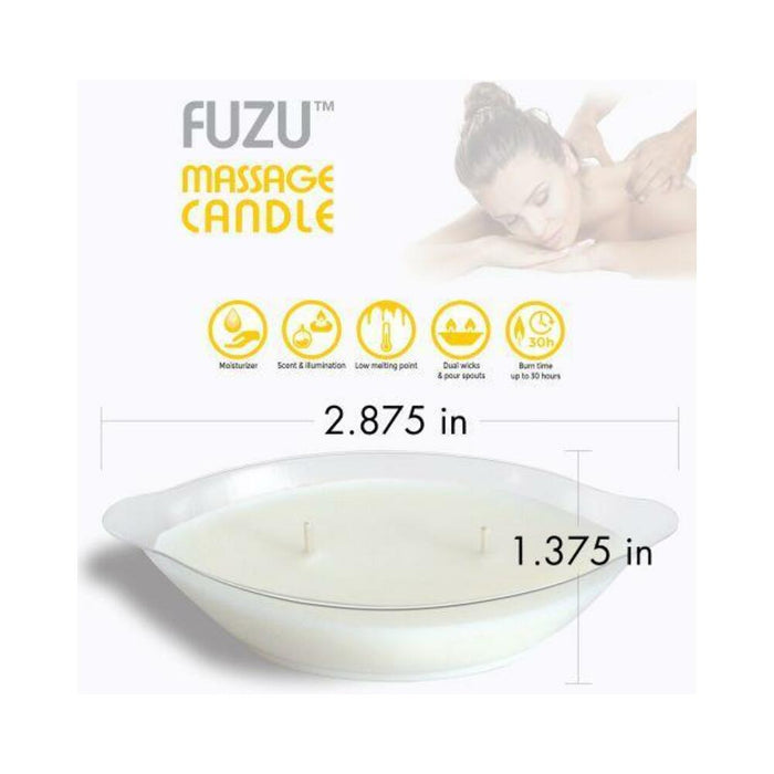 Fuzu Massage Candle Fiji Dates & Lemon Peel White 4 Oz. | SexToy.com