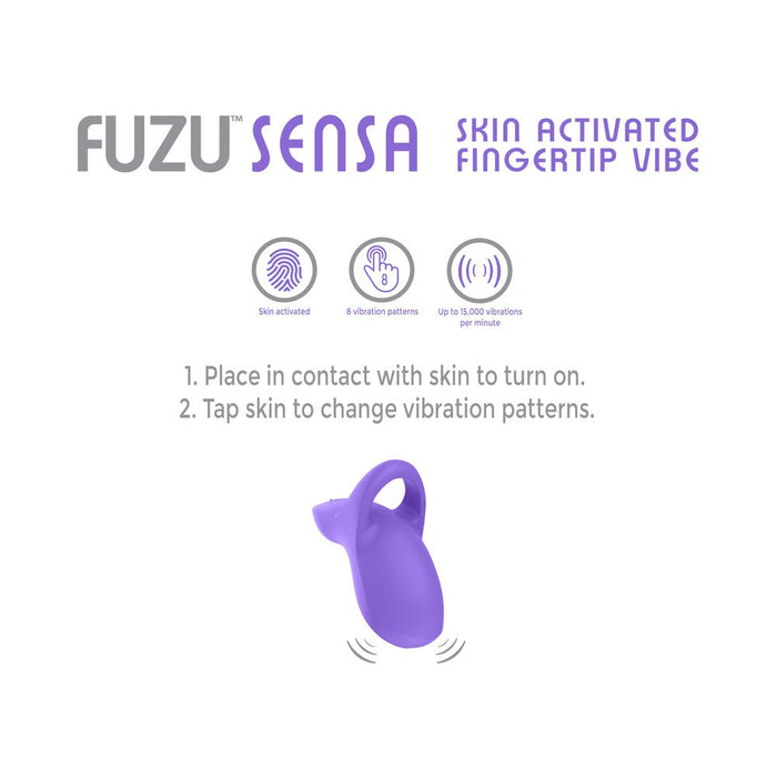 Fuzu Sensa Rechargeable Skin-activated Fingertip Vibe Purple - SexToy.com