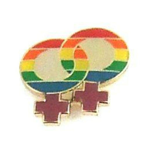 Gaysentials Lapel Pin Rainbow Double Female - SexToy.com