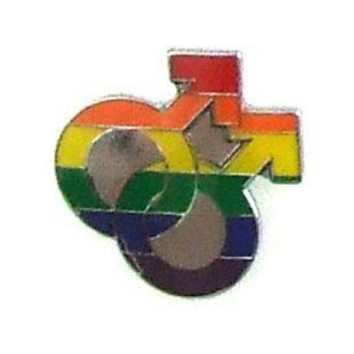 Gaysentials Lapel Pin Rainbow Double Male - SexToy.com
