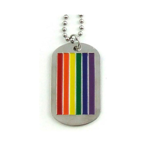 Gaysentials Rainbow Dog Tag Necklace - SexToy.com