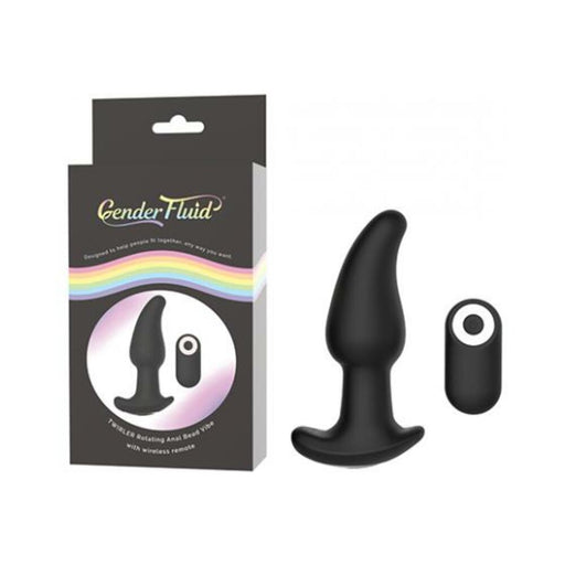 Gender Fluid Twirler Anal Vibe With Remote Silicone Black | SexToy.com