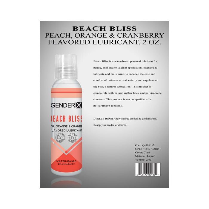 Gender X Beach Bliss Peach, Orange & Cranberry Flavored Water-based Lubricant 2 Oz. - SexToy.com