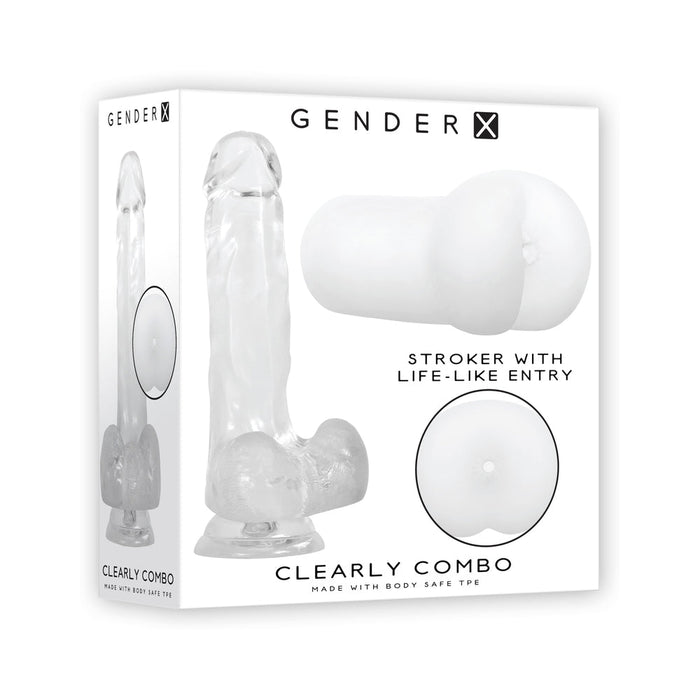 Gender X Clearly Combo Dildo And Stroker Clear - SexToy.com