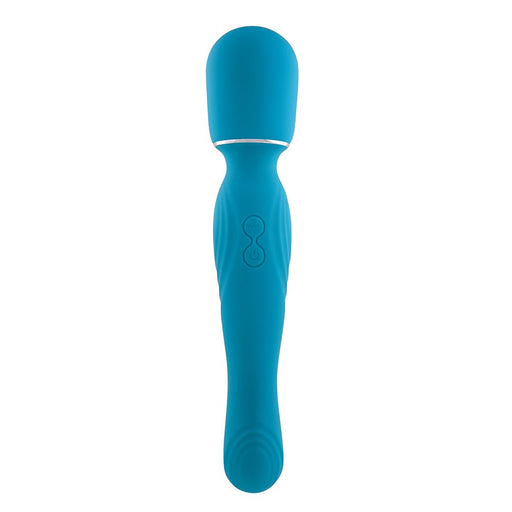 Gender X Double The Fun Rechargeable Dual Ended Silicone Wand Vibrator Teal - SexToy.com