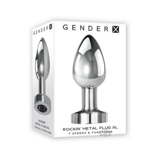 Gender X Rockin' Metal Plug Xl Rechargeable Vibrating Anal Plug Aluminum Silver - SexToy.com