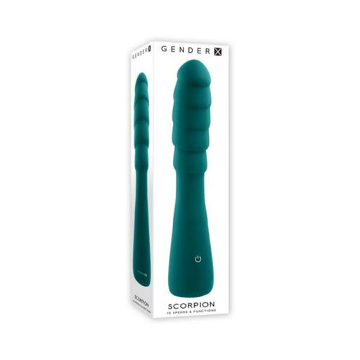 Gender X Scorpion Rechargeable Silicone Vibrator Teal - SexToy.com