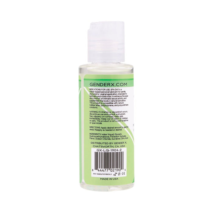 Gender X Spa Day Mint, Lime & Cucumber Flavored Water-based Lubricant 2 Oz. - SexToy.com