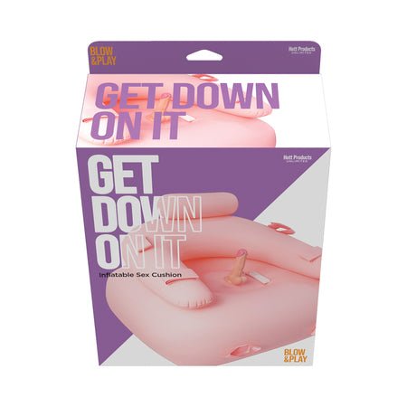 Get Down On It Inflatable Cusion With Wire Controller Dildo W/Wrist/Leg Straps - SexToy.com