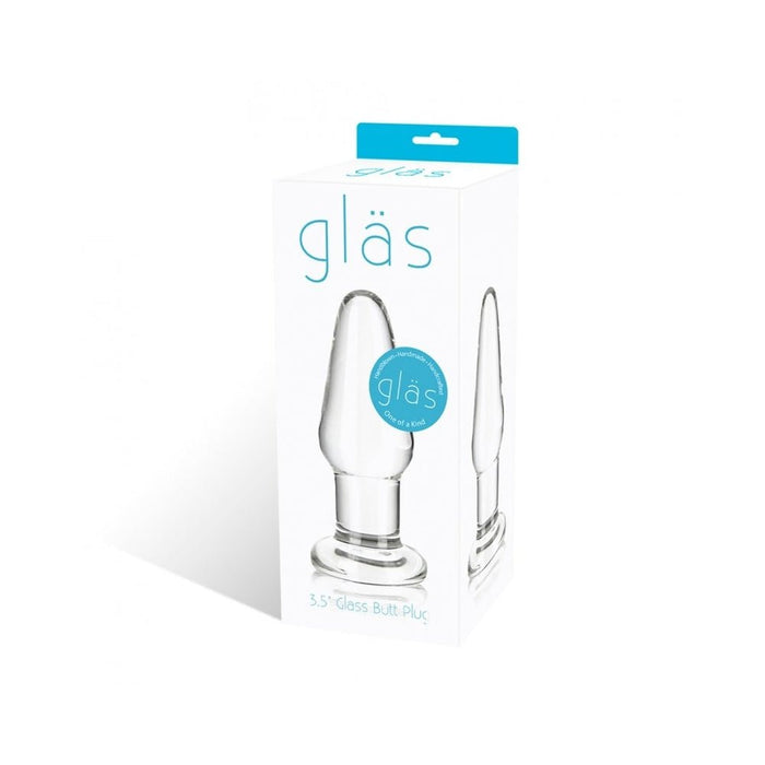 Glas 3.5 inches Glass Butt Plug Clear | SexToy.com