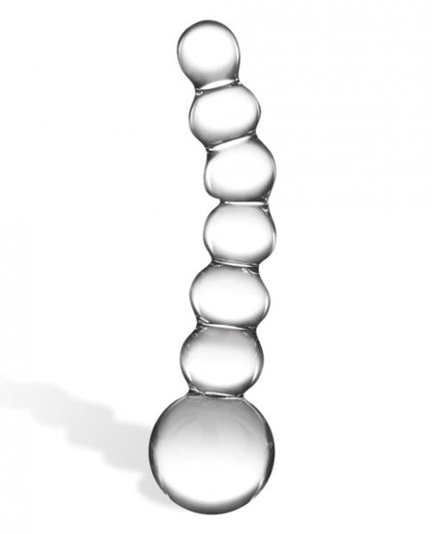 Glas 5 inches Curved Glass Beaded Dildo Clear | SexToy.com