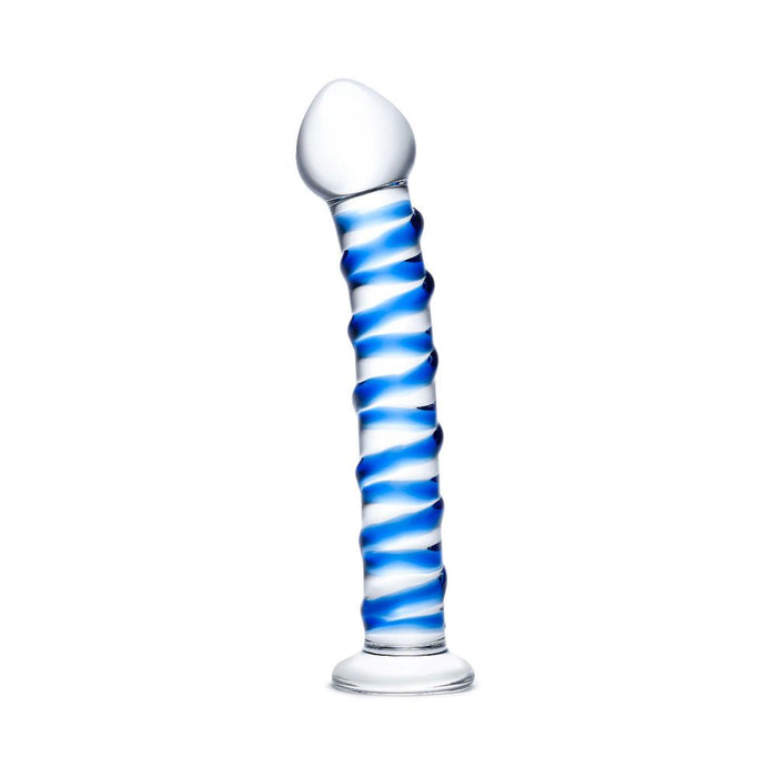 Glas Blue Spiral Glass Dildo - SexToy.com