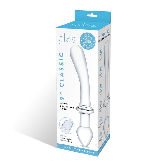 Glas Classic 9 In. Curved Dual-ended Glass Dildo - SexToy.com