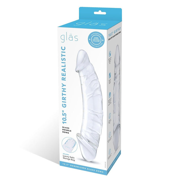 Glas Girthy Realistic Glass Double Dong 10.5 In. - SexToy.com