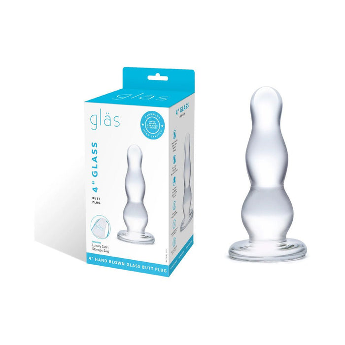 Glass Butt Plug 4 Inches Clear - SexToy.com