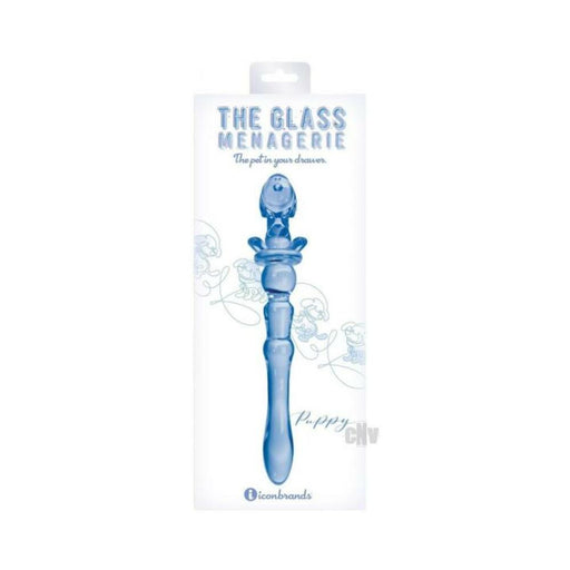 Glass Menagerie Puppy Glass Dildo - Dark Blue - SexToy.com