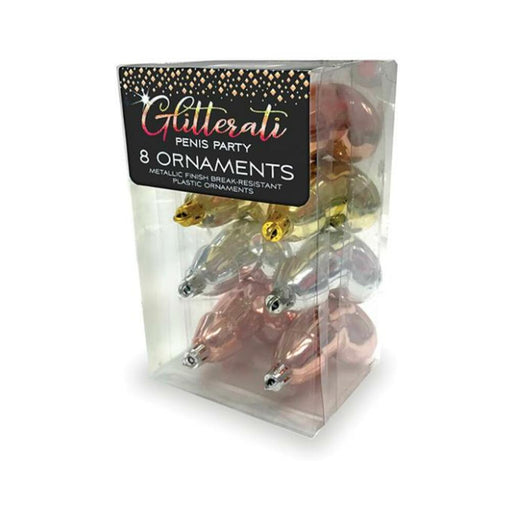Glitterati Penis Metallic Ornaments 8pc | SexToy.com
