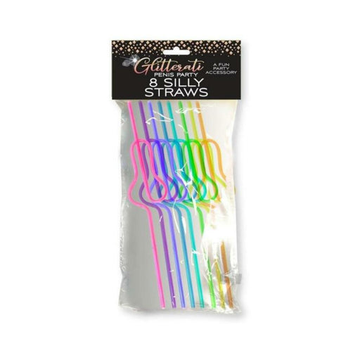 Glitterati Penis Party Silly Straws 8-pack | SexToy.com