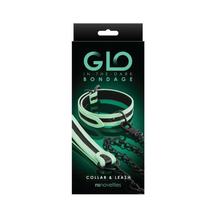 GLO Bondage Collar and Leash Green | SexToy.com