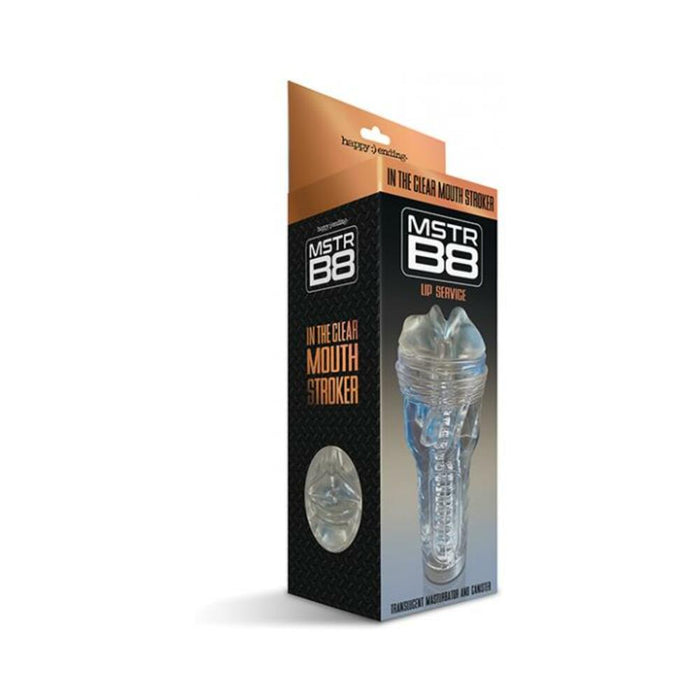 Happy Endings Mstr B8 In The Clear Mouth Stroker Lip Service Canister | SexToy.com